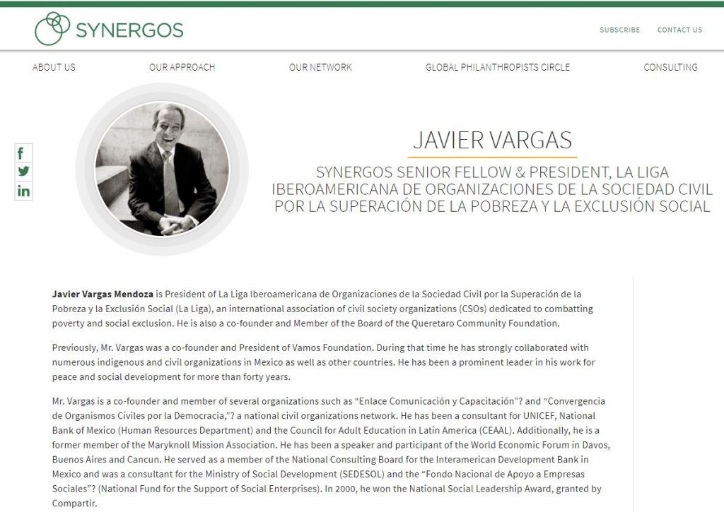 Javier Vargas Mendoza Synergos